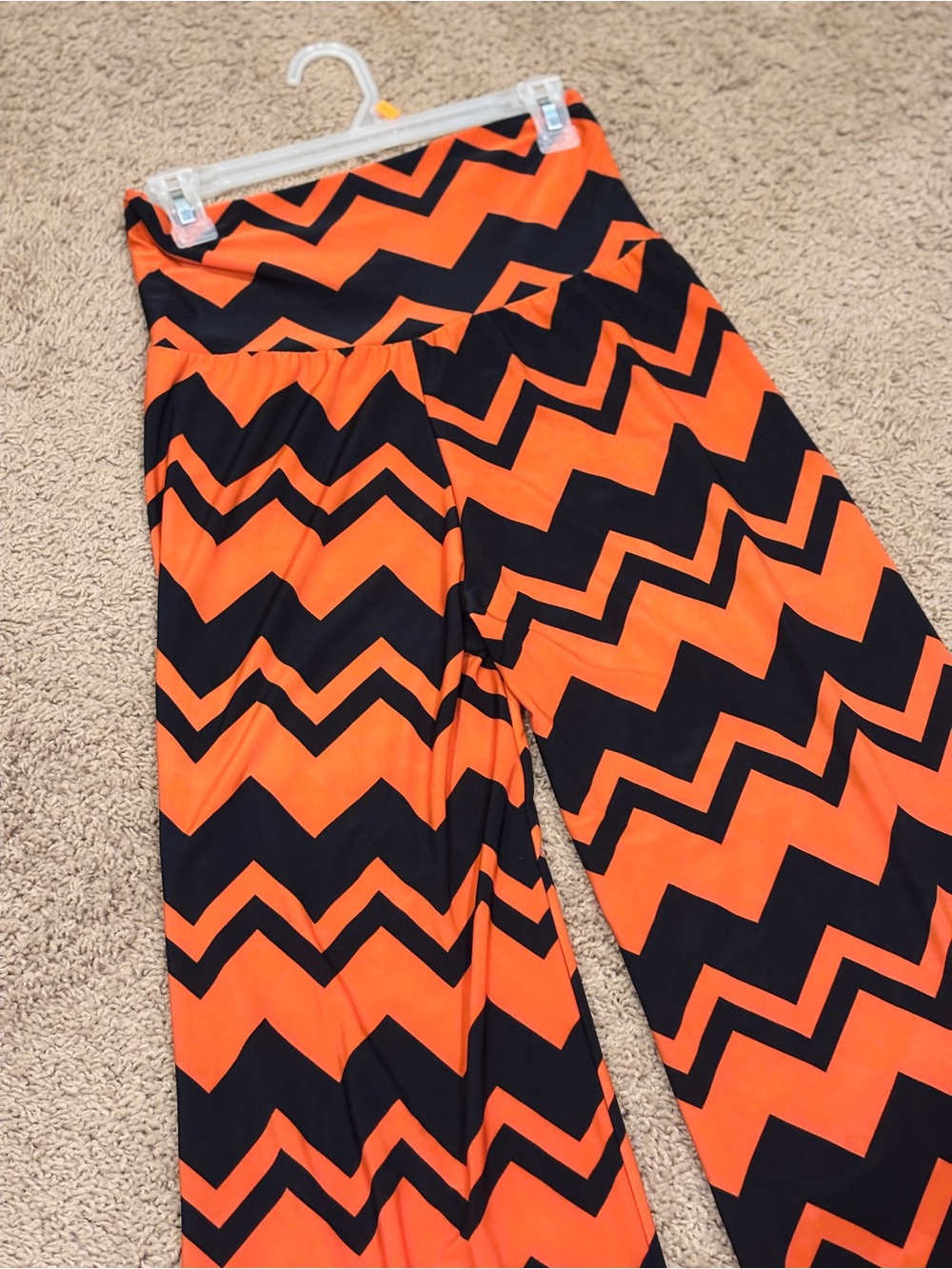 Winwin Palazzo Women's Small-Medium Black Orange White Geometric Wide Leg Pants